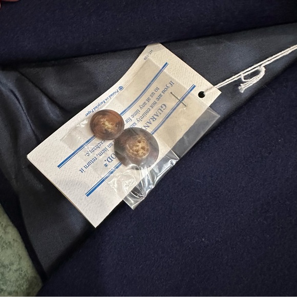 VTG 80s Lands End Wool & Cashmere Navy Blue Blazer - Picture 8 of 8